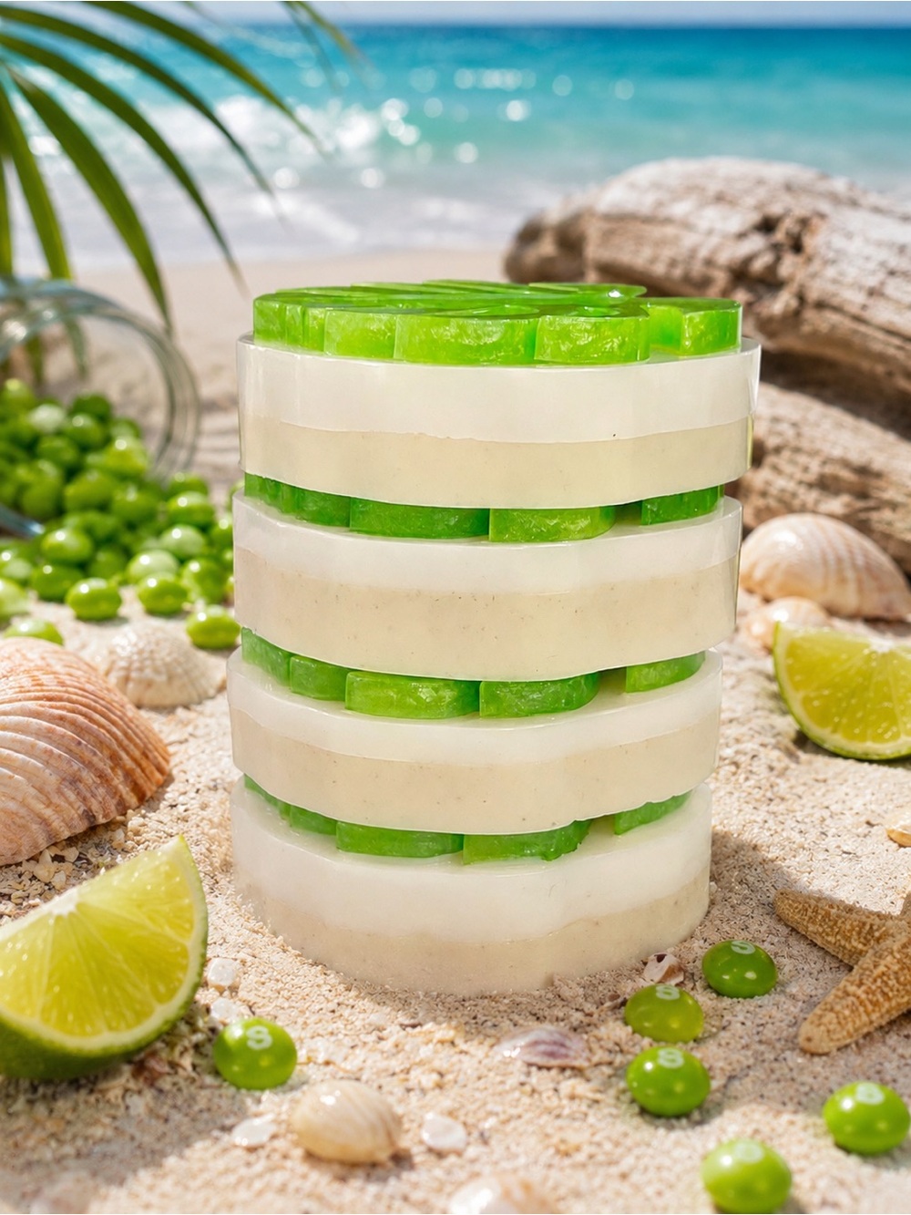 Hand Crafted “Lime Skittles” Scented Soap Bar With Aloe Vera & Oatmeal - Picture 2 of 2